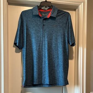 Under Armour Men's Heathered Blue Polo Shirt